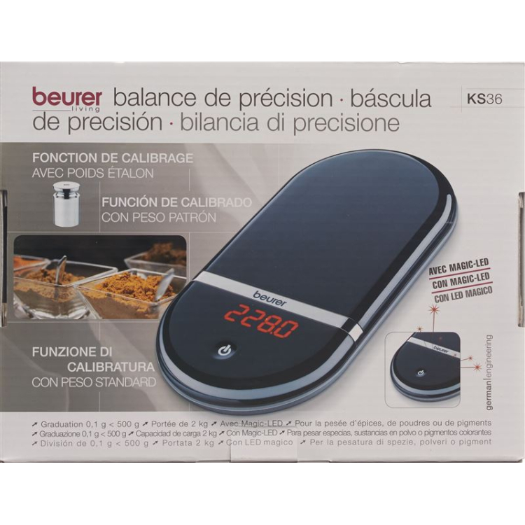 Balança de cozinha digital Beurer 0,1 g KS 36