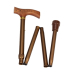 Sahag folding cane aluminum bronze -100kg 85-95cm with Fritz handle timber 4-fold foldable