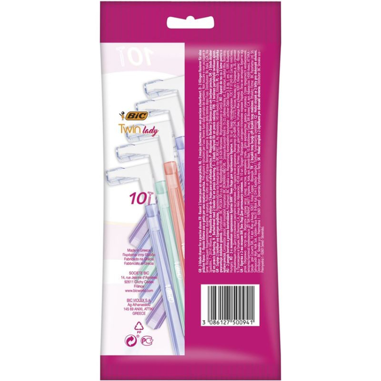 BiC Twin Lady әйелдерге арналған 2 жүзді ұстара пастелді түсті ассор