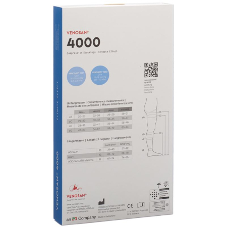 VENOSAN 4002 A-GH KKL2 XL زوج واحد مغربي قصير مغلق