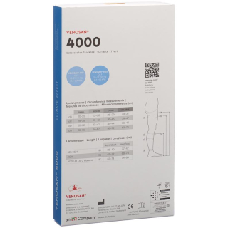 VENOSAN 4002 A-D KKL2 XL חתך קצר שחור 1 זוג