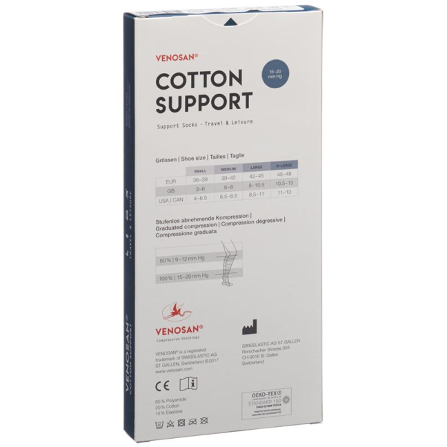 Venosan COTTON SUPPORT Socks A-D XL olive 1 pair