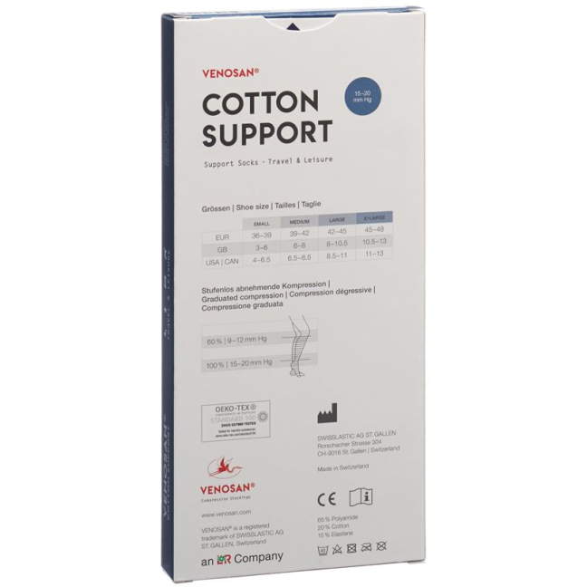 Venosan COTTON SUPPORT Socks A-D M anthracite 1 pair
