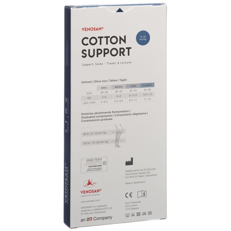 Venosan COTTON SUPPORT גרביים A-D S navy 1 זוג