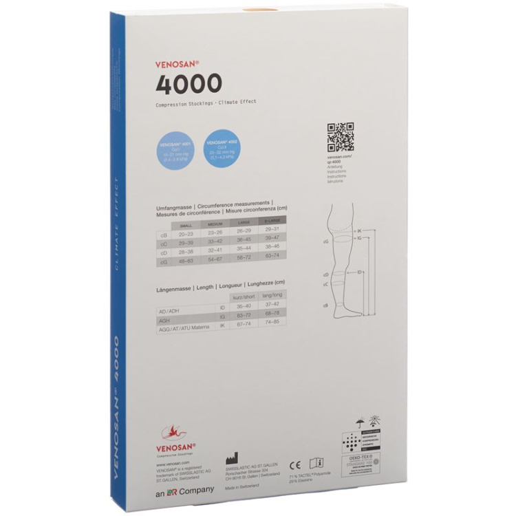 VENOSAN 4002 A-T KKL2 XL kratke zaprte maroko 1 par