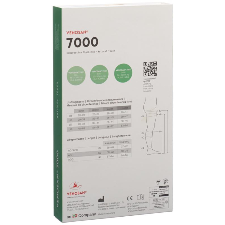 VENOSAN 7002 A-D KKL2 XL long cut чорний 1 пара