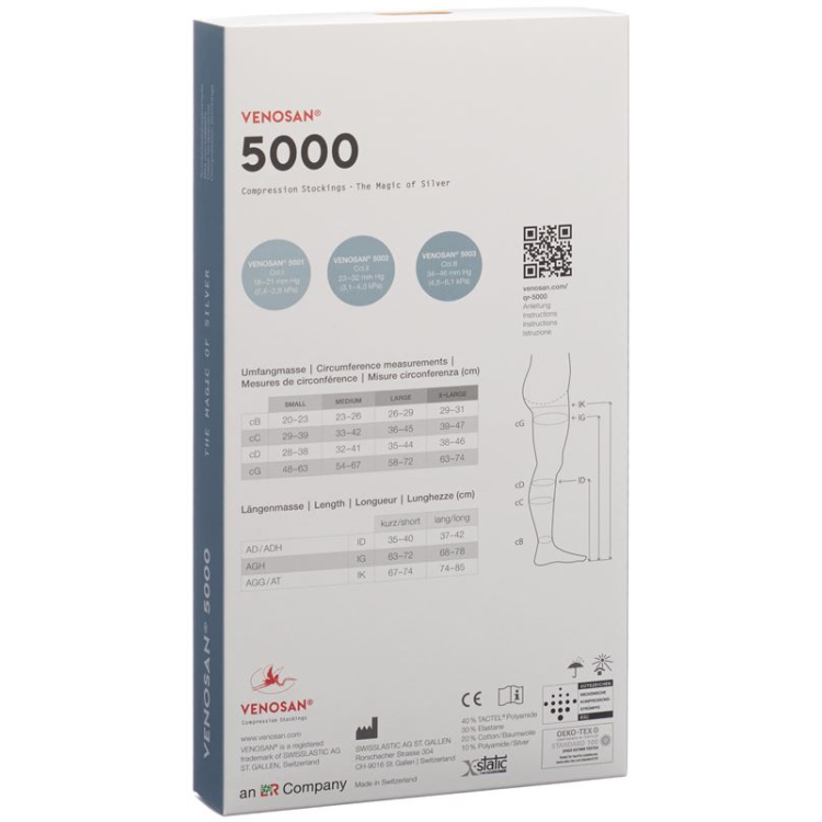 VENOSAN 5002 A-GHS KKL2 XL زوج 1 maro قصير