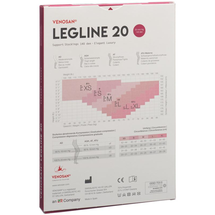 VENOSAN LEGLINE 20 A-D M nude 1 par