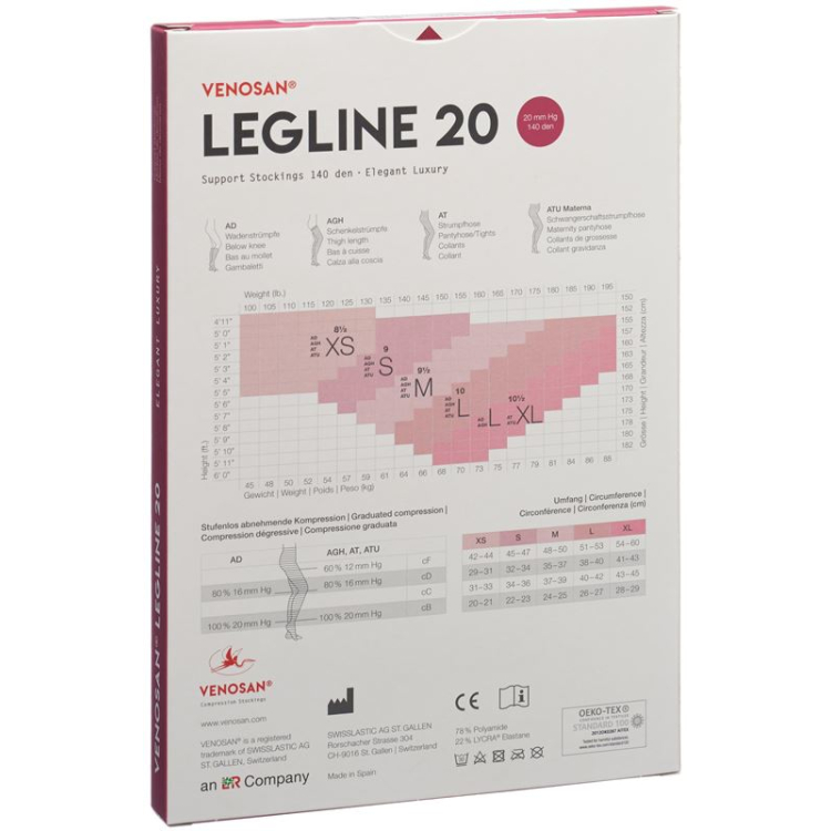 Venosan Legline 20 A-GHS M қара 1 жұп