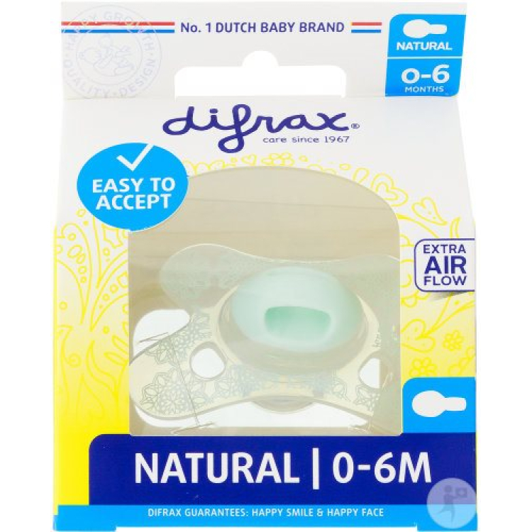 Difrax Soother բնական 0-6M սիլիկոն