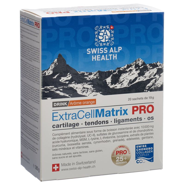 Extra Cell Matrix PRO სასმელი für Knorpel Bänder Sehnen und Knochen 20 Btl 19 გ