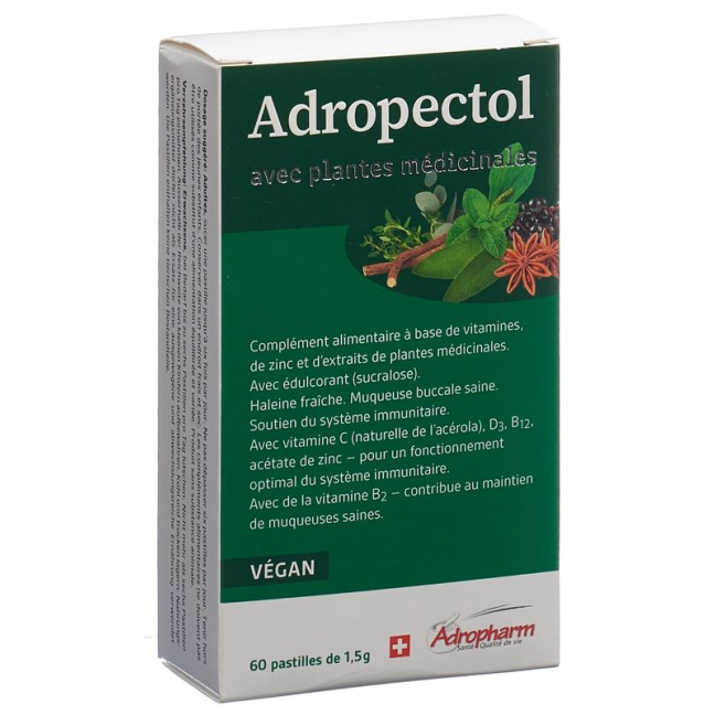 ADROPECTOL Thực vật Pastillen