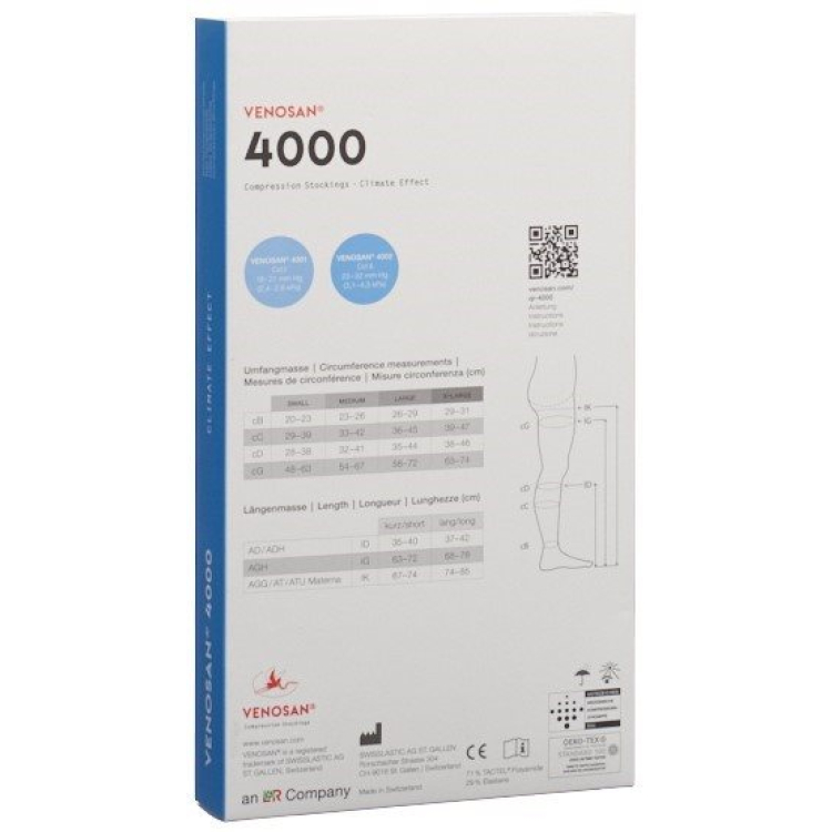 VENOSAN 4002 A-D KKL2 XL довгий відкритий чорний 1 пара