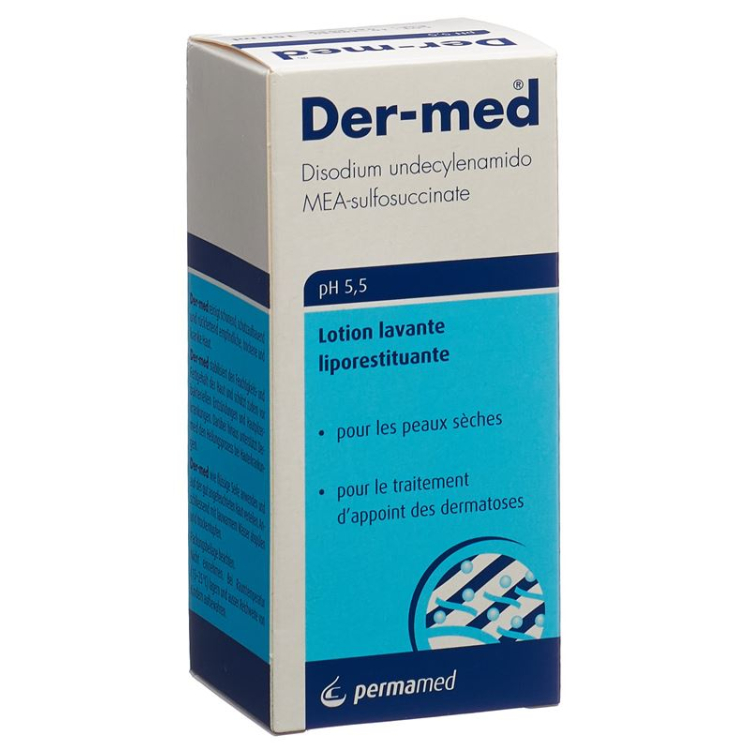 Der-med Rückfettende Hautwaschlotion បន្ថែម pH កម្រិតស្រាល 5.5 Fl 150 ml