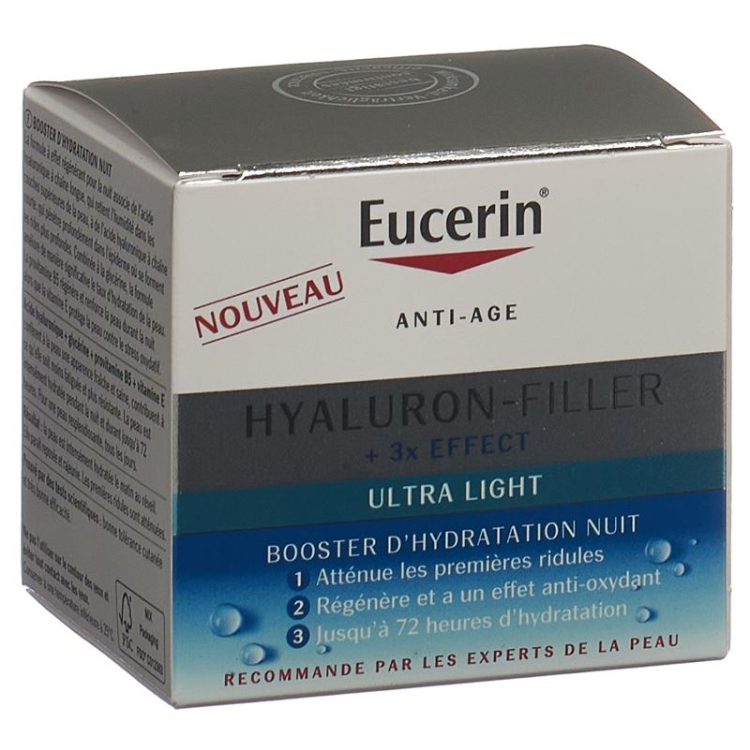 Eucerin HYALURON-FILLER Feuchtigkeits-Booster Nacht Topf 50 מ"ל