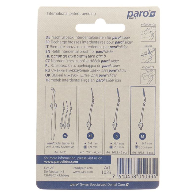 Paro slider refill brushes M 6 pcs