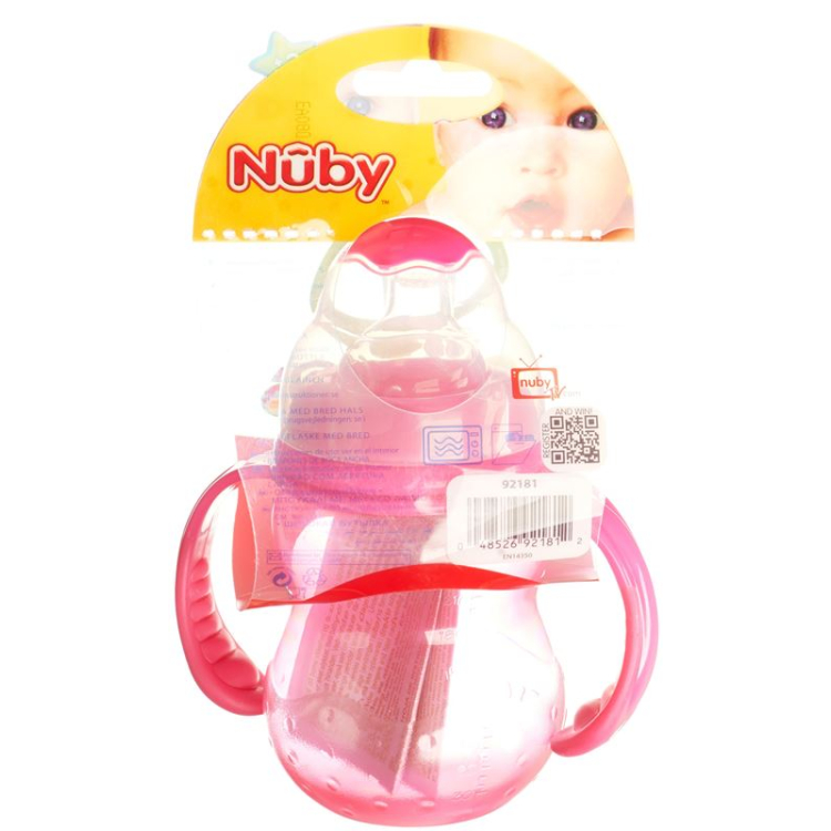 Nuby Wide Mouth Bottle Starter Cup με χερούλια. κορόιδο ράμφους