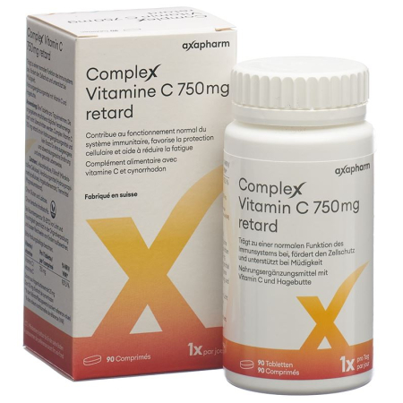 Kompleksinis vitaminas C retard Tabl 750 mg Ds 90 Stk