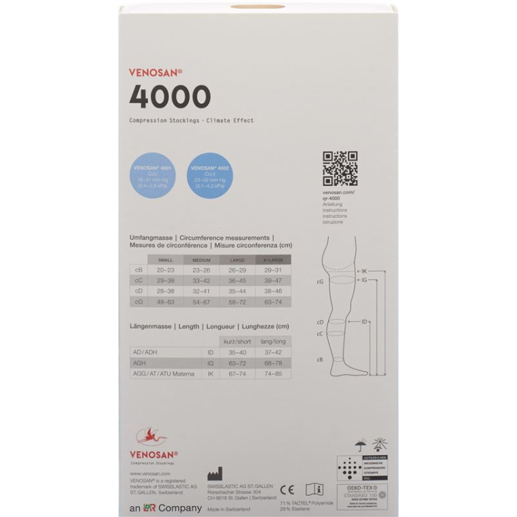 VENOSAN 4002 A-GH KKL2 XL 쇼트 오픈 멕시코 1쌍