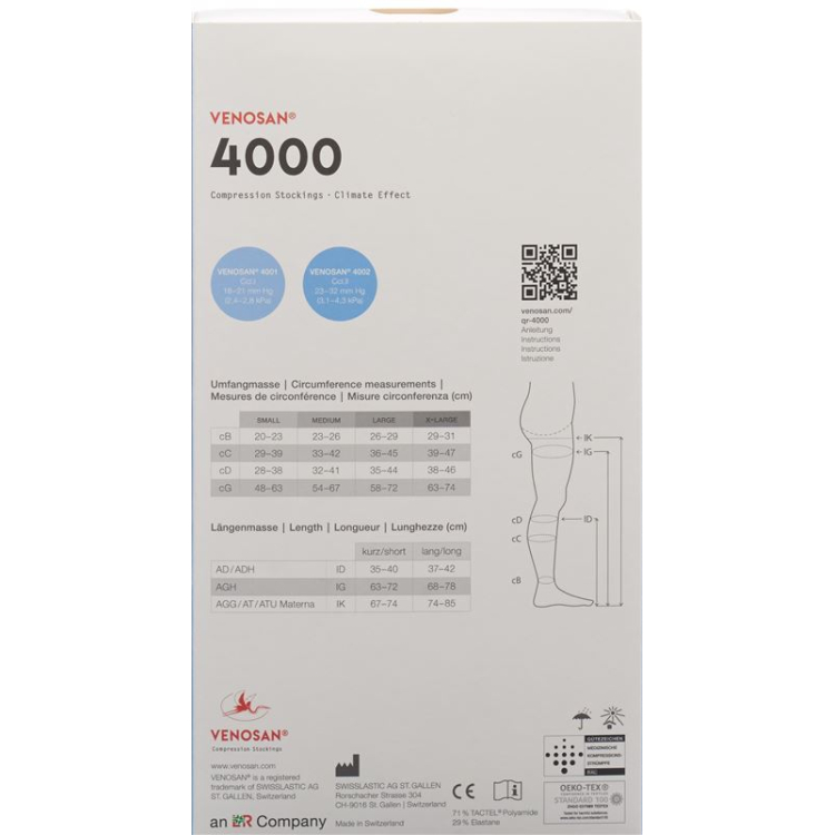 VENOSAN 4001 A-GHS KKL1 XL дълго рязан пясък 1 чифт