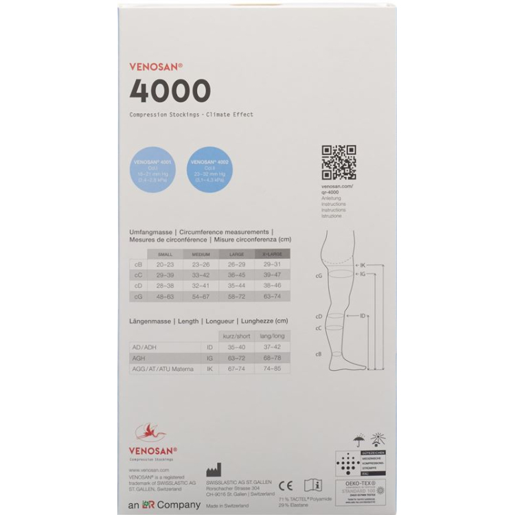 VENOSAN 4001 A-GH KKL1 L زوج واحد من الرمل المقطوع