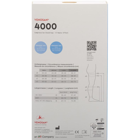 VENOSAN 4001 A-DH KKL1 L 롱 오픈 블랙 1쌍