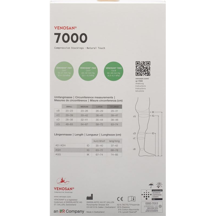 VENOSAN 7002 A-DH KKL2 M کات کوتاه بژ 1 جفت