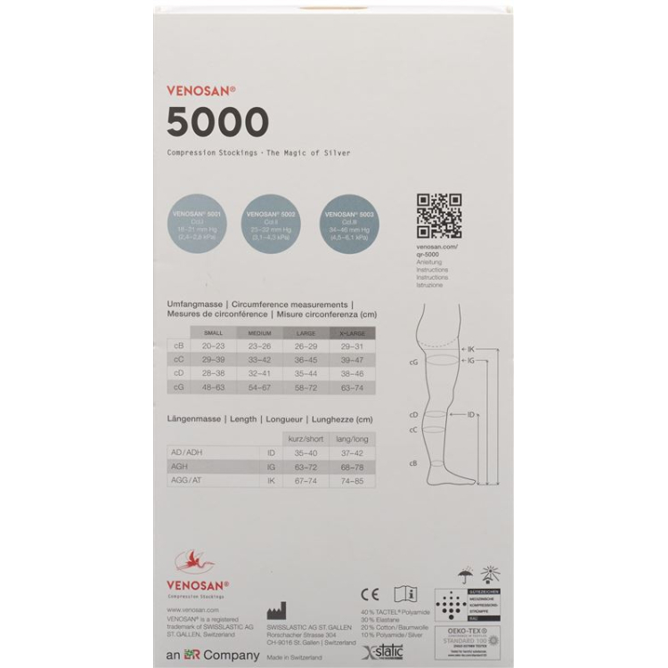 VENOSAN 5003 A-D KKL3 XL מקסיקו פתוחה ארוכה 1 זוג