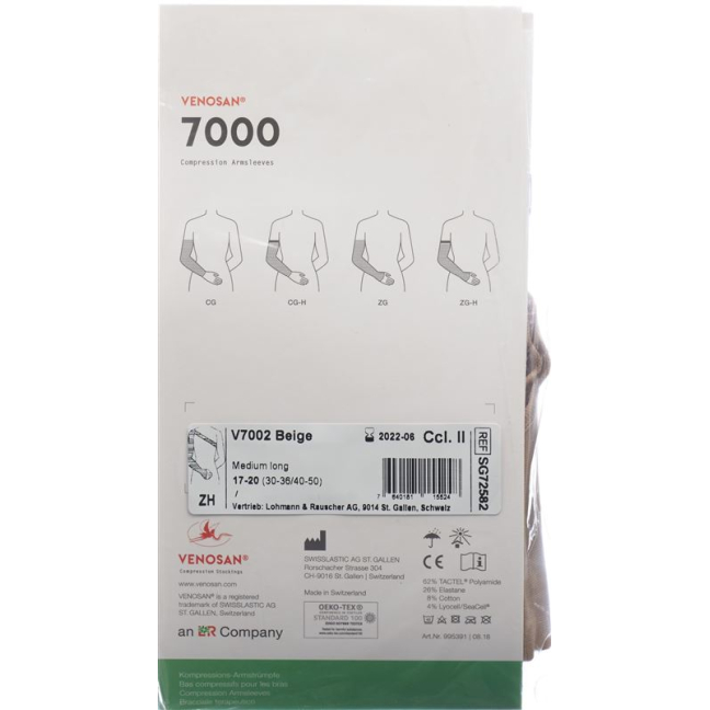 Venosan 7000 Z-H KKL2 S beige briefly with manual approach with shoulder attachment