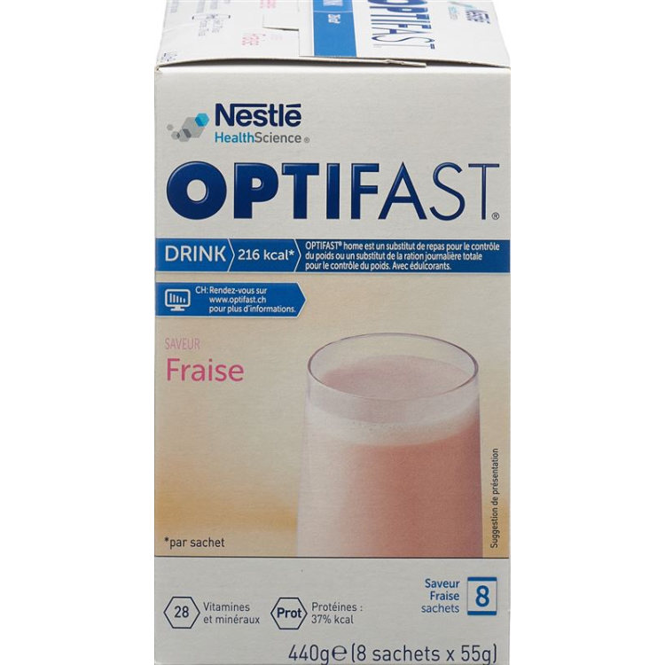 Opti Fast drink strawberry 8 Btl 55 g