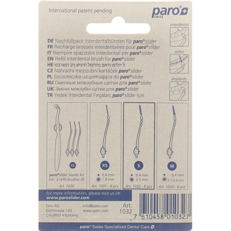 Paro slider refill brushes S 6 pcs