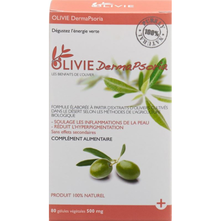 OLIVIE Dermapsoria 500 mg gélules végétale 80 pcs