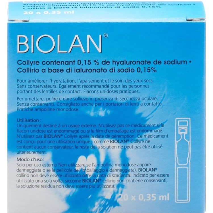 Biolan Gtt Opht 20 单剂量 0.35 毫升