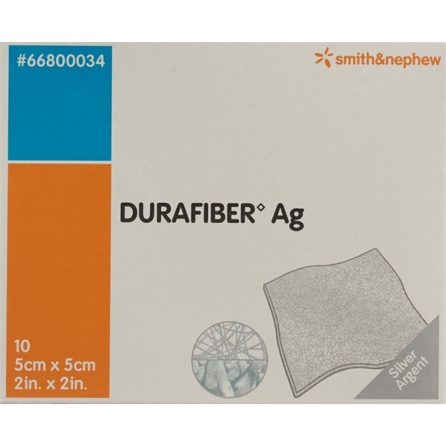 Durafiber AG wound dressing 5x5cm sterile 10 pcs