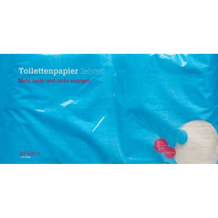 Sjovt toiletpapir cellulose 3-lags 150 ark rulle 8 stk