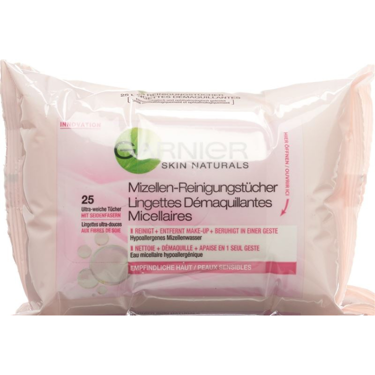 Duo de pano de limpeza micelar GARNIER Nat 2 x 25 unidades