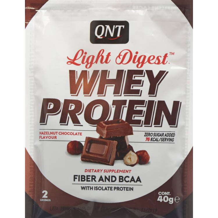 QNT Light Digest Whey Protein Chocolate Hazelnut Btl 40 g