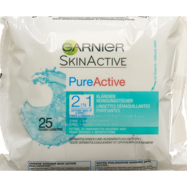 Garnier Skin Naturals PureActive Очищающие очищающие салфетки Duo