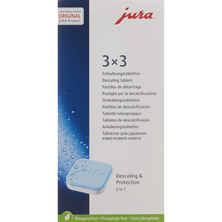 Lot de 3 pastilles de détartrage Jura pour 3 détartrants