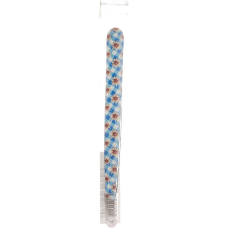 Hausmann tweezers slanted Edelweiss karo blue Edelweiss Design