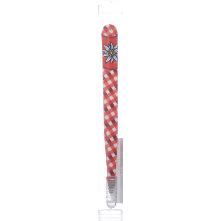 Hausmann tweezers slanted Edelweiss karo red Edelweiss Design