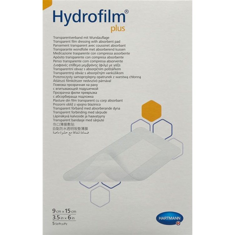 Hydrofilm PLUS waterproof dressing 9x15cm sterile 25 pcs