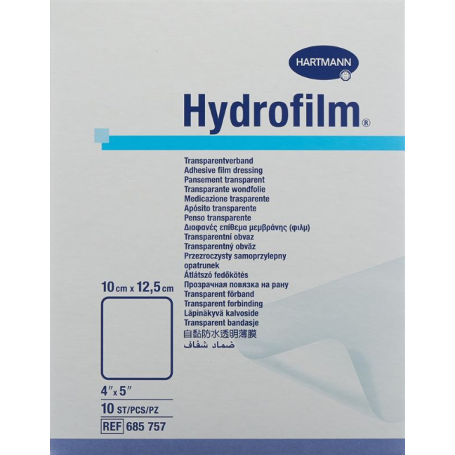 Hydrofilm transparent bandage 10x12.5cm 100 pcs