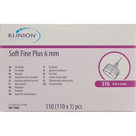 Klinion Soft Fine Plus Pen Needle 6mm 31G 110 ks