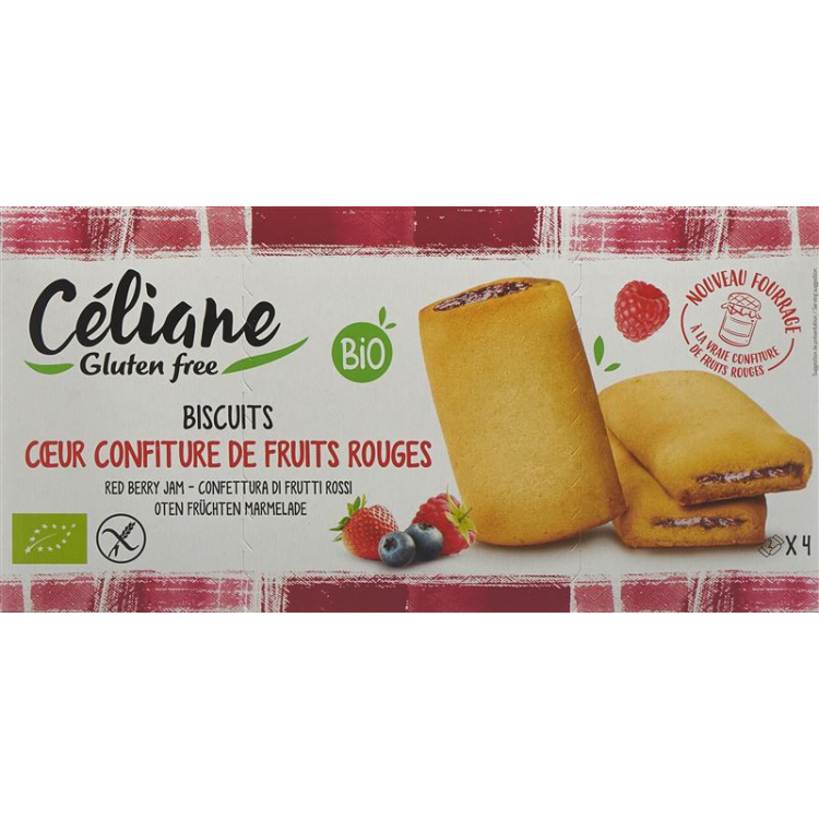 Les Recettes de Céliane 赤いフルーツフィリング入りビスケット、グルテンフリー