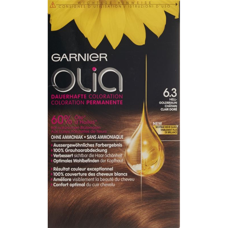 Colore dei capelli Olia 6.3 Castano dorato chiaro