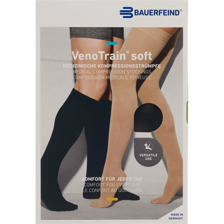 VenoTrain SOFT A-D KKL2 M normal / short closed toe Black 1 Pair