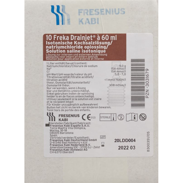 Freka DRAINJET NaCl 0.9% 10 x 120 ml