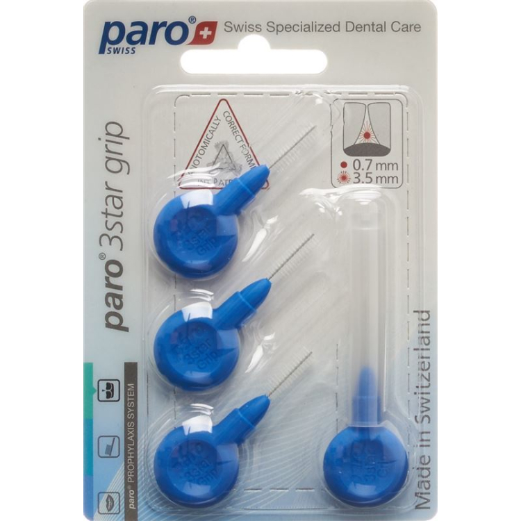 PARO 3STAR-GRIP 3.5mm X-fine Blue Cylin 4 قطع