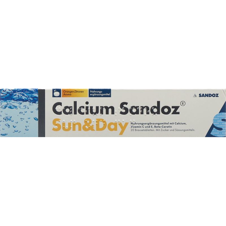 Calcium Sandoz Sun & Day Brausetabl Ds 20 Stk